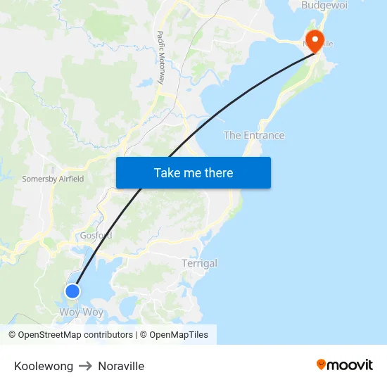 Koolewong to Noraville map
