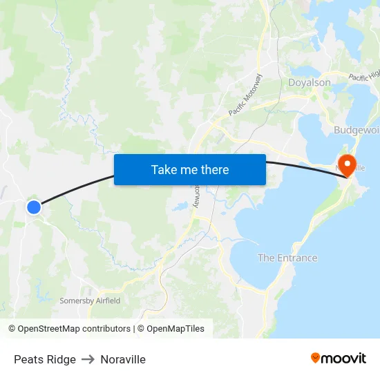 Peats Ridge to Noraville map