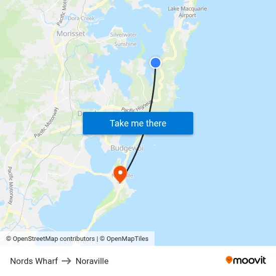 Nords Wharf to Noraville map