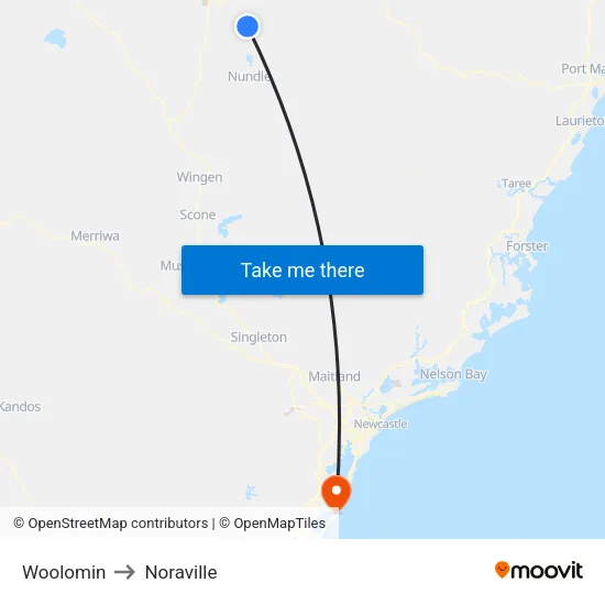 Woolomin to Noraville map
