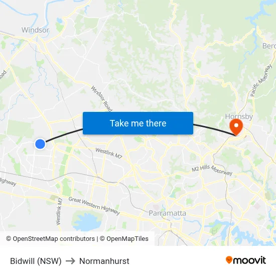 Bidwill (NSW) to Normanhurst map