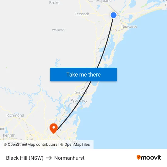 Black Hill (NSW) to Normanhurst map