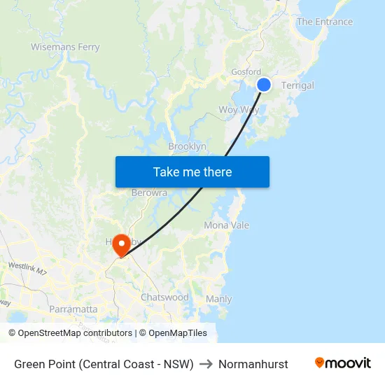 Green Point (Central Coast - NSW) to Normanhurst map