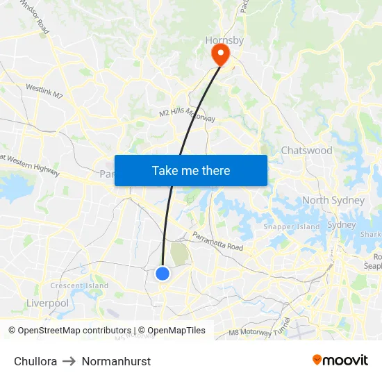Chullora to Normanhurst map