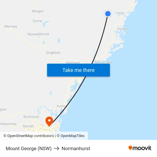 Mount George (NSW) to Normanhurst map