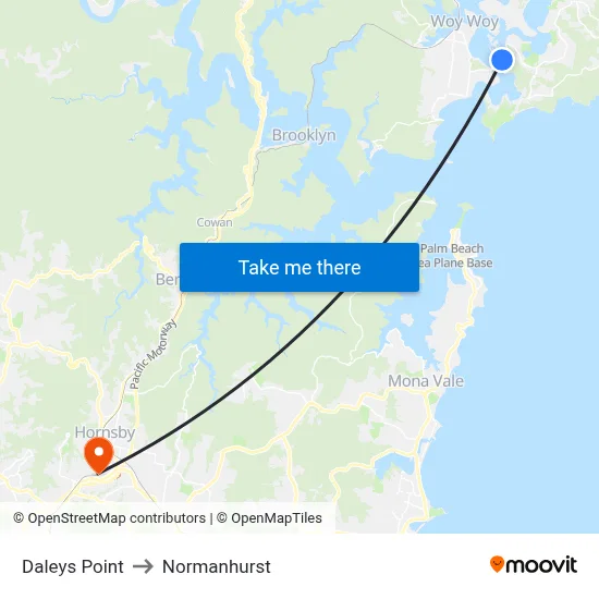 Daleys Point to Normanhurst map