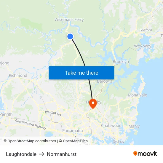 Laughtondale to Normanhurst map