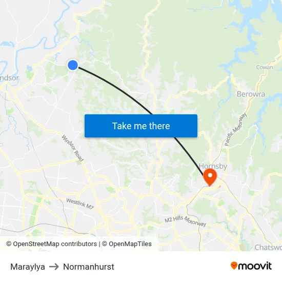 Maraylya to Normanhurst map