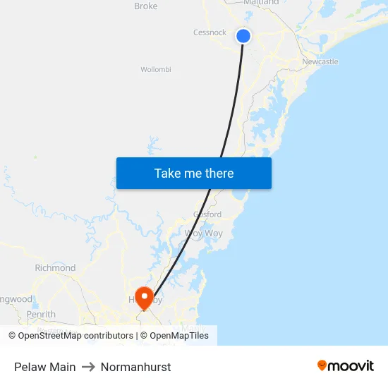 Pelaw Main to Normanhurst map