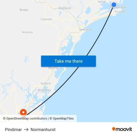Pindimar to Normanhurst map