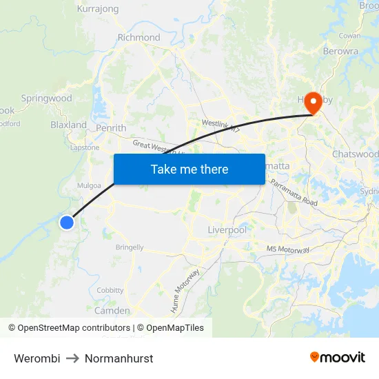 Werombi to Normanhurst map