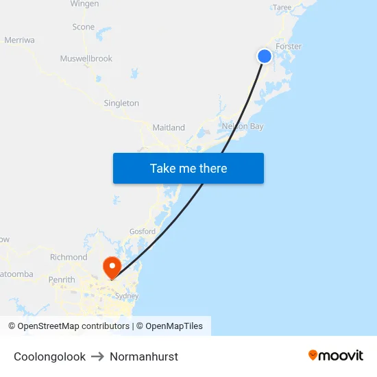 Coolongolook to Normanhurst map