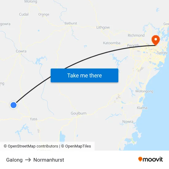 Galong to Normanhurst map