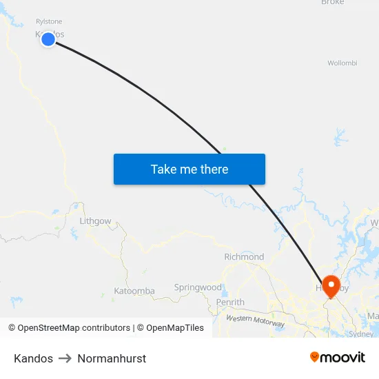 Kandos to Normanhurst map