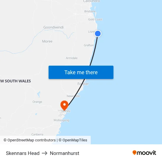 Skennars Head to Normanhurst map