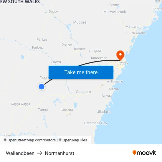 Wallendbeen to Normanhurst map