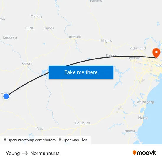 Young to Normanhurst map