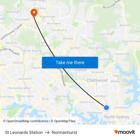 St Leonards Station to Normanhurst map