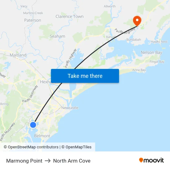 Marmong Point to North Arm Cove map