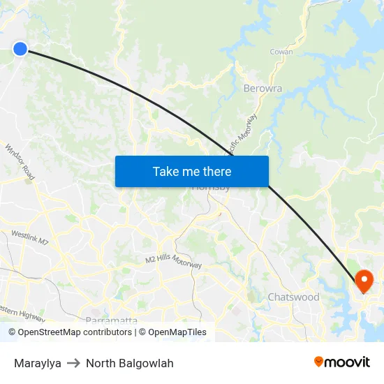 Maraylya to North Balgowlah map