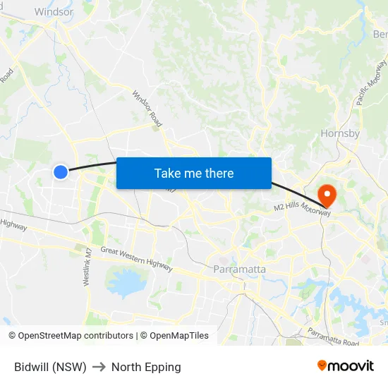 Bidwill (NSW) to North Epping map