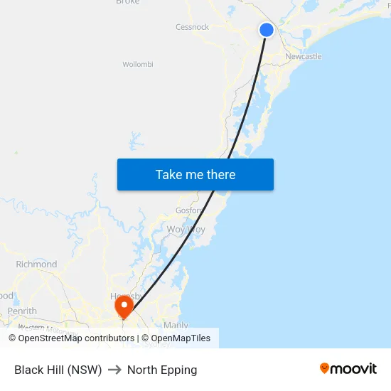 Black Hill (NSW) to North Epping map