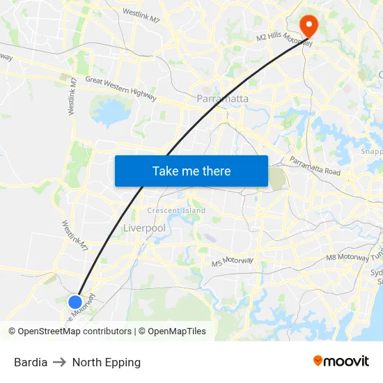 Bardia to North Epping map