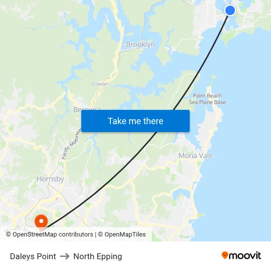 Daleys Point to North Epping map