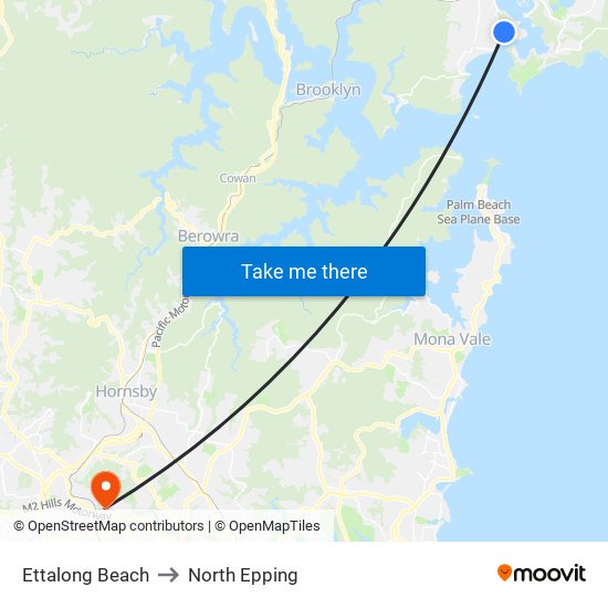 Ettalong Beach to North Epping map