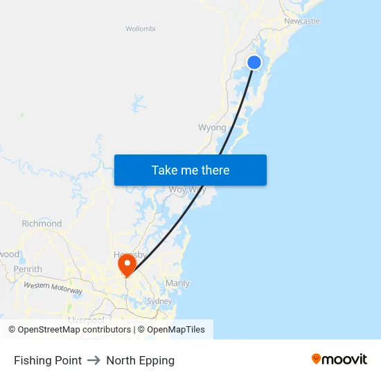Fishing Point to North Epping map