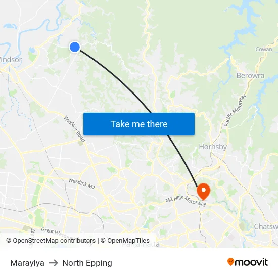 Maraylya to North Epping map