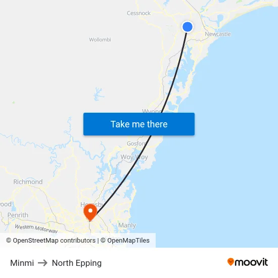 Minmi to North Epping map