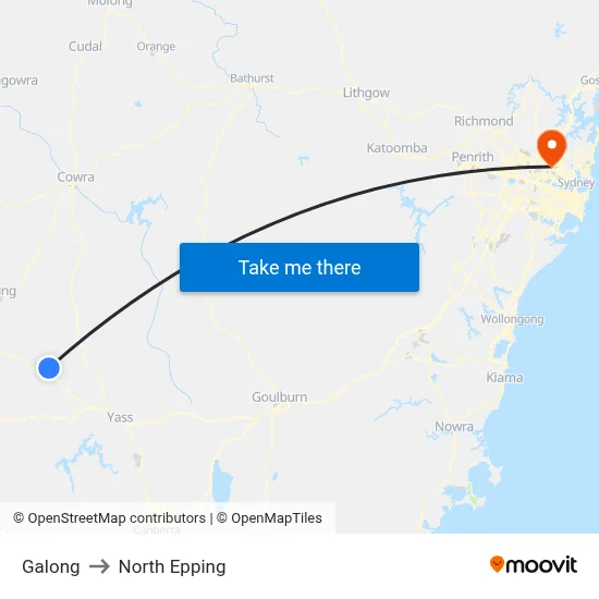 Galong to North Epping map
