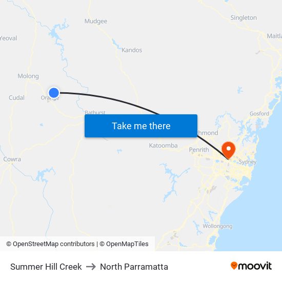 Summer Hill Creek to North Parramatta map