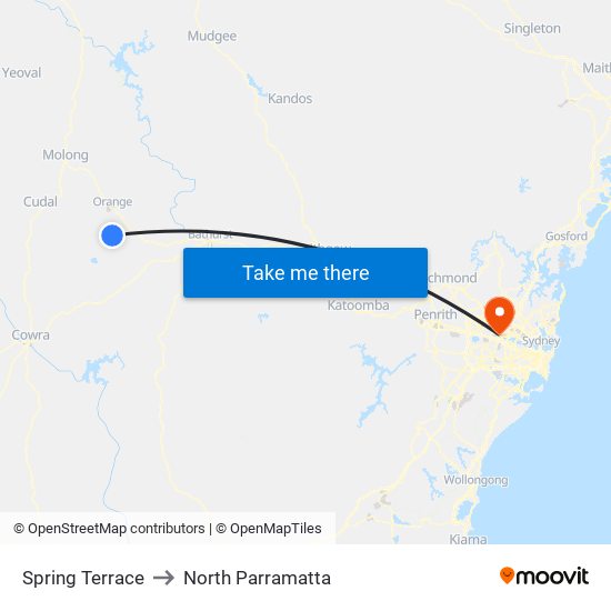 Spring Terrace to North Parramatta map