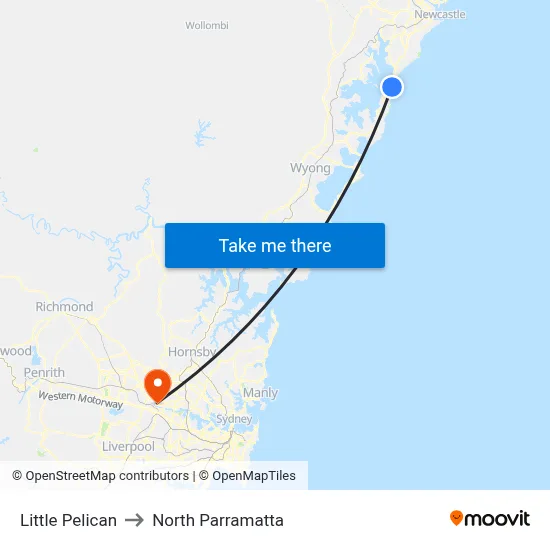 Little Pelican to North Parramatta map