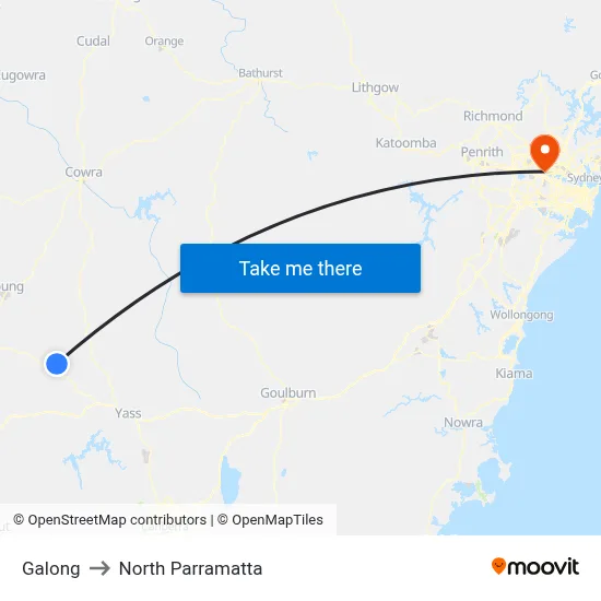 Galong to North Parramatta map
