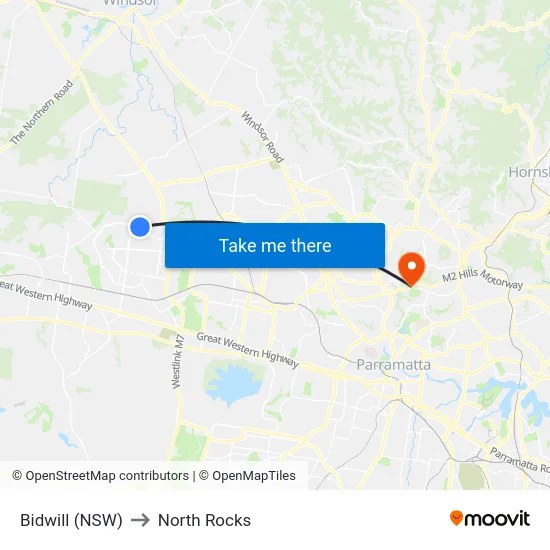 Bidwill (NSW) to North Rocks map