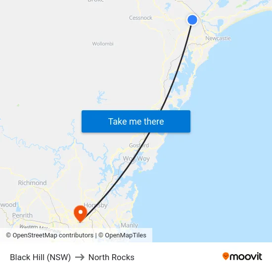 Black Hill (NSW) to North Rocks map