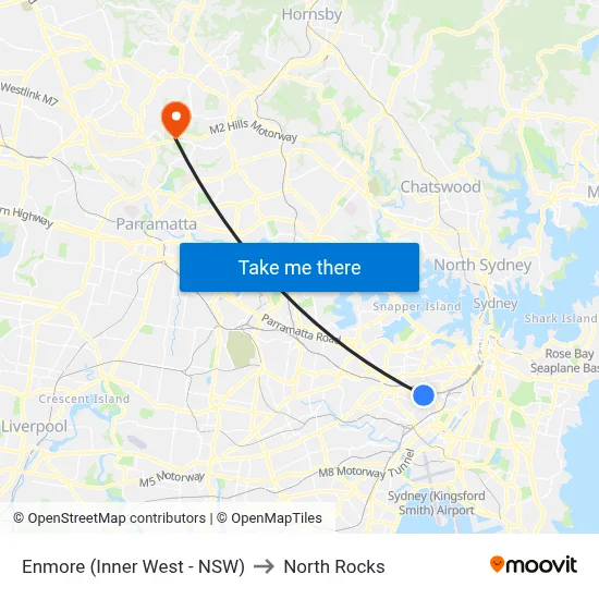 Enmore (Inner West - NSW) to North Rocks map