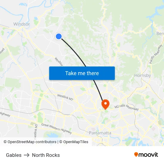 Gables to North Rocks map