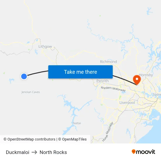 Duckmaloi to North Rocks map