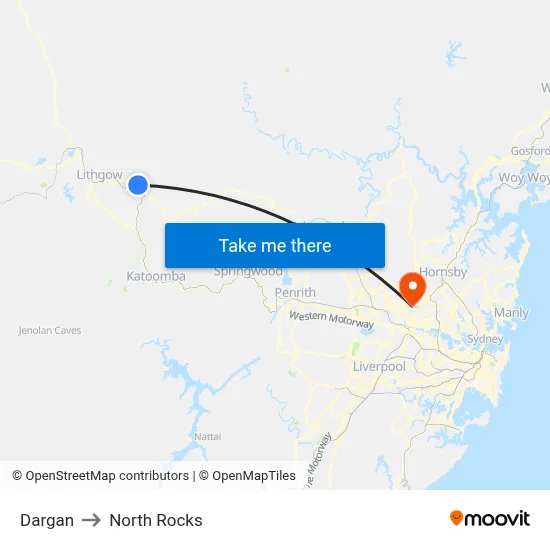 Dargan to North Rocks map