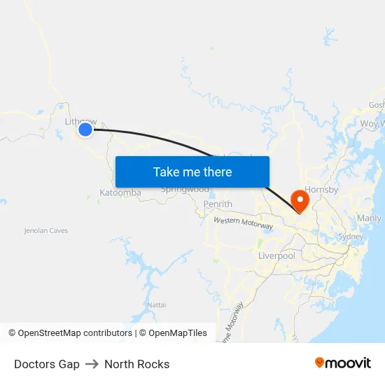 Doctors Gap to North Rocks map