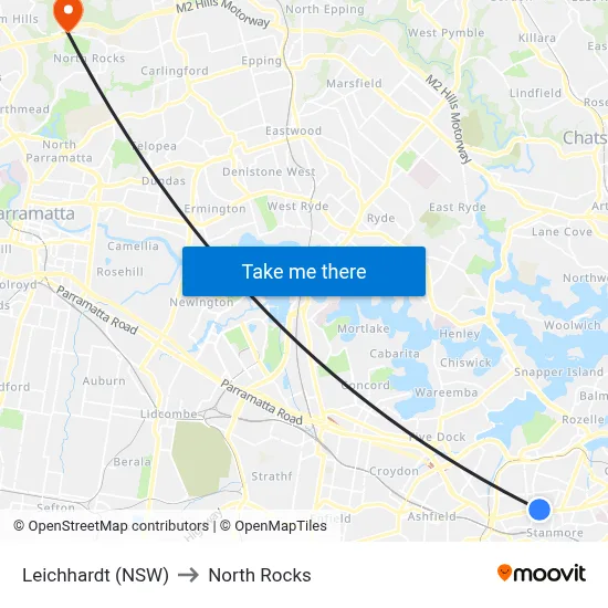 Leichhardt (NSW) to North Rocks map