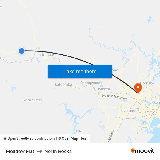 Meadow Flat to North Rocks map