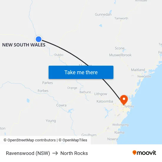 Ravenswood (NSW) to North Rocks map