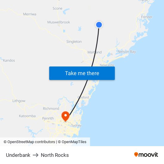 Underbank to North Rocks map