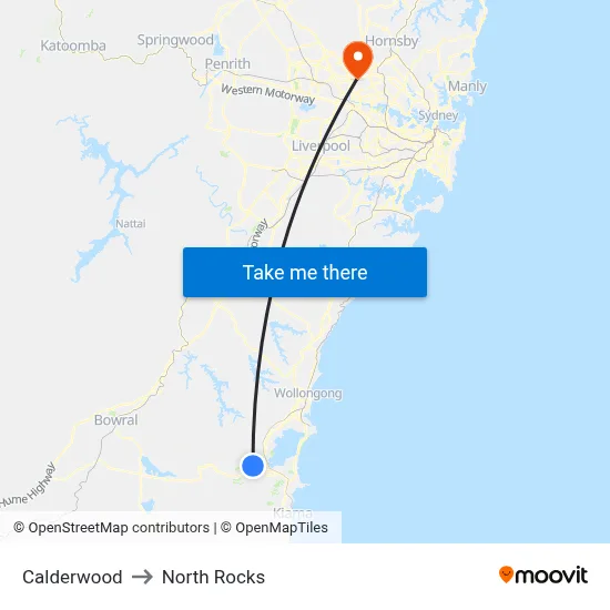 Calderwood to North Rocks map