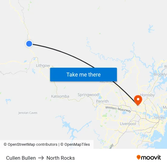 Cullen Bullen to North Rocks map
